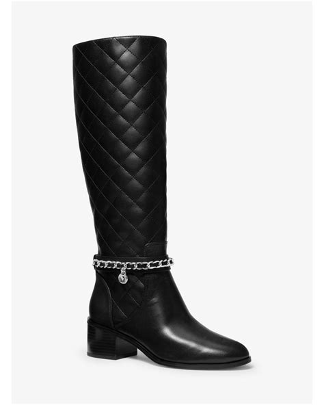 michael kors elsa leather ankle boot|Elsa Quilted Leather Boot .